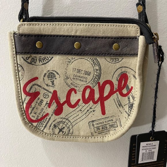 Mona B. - Dakota Up-Cycled Canvas and Leather Shoulder Bag